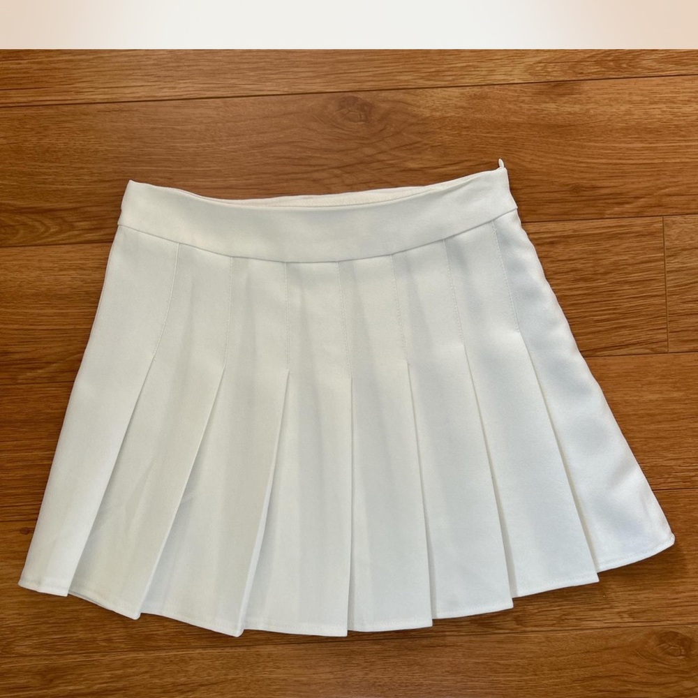 White Pleated Skirt